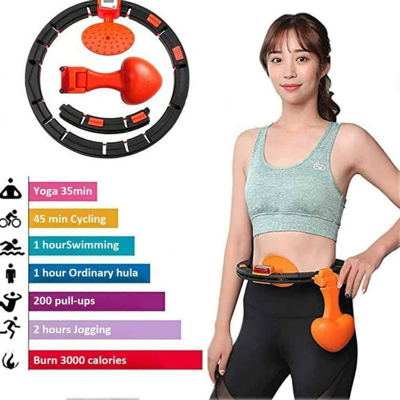 Adjustable Smart No Falling Hoops Thin Waist Abdominal Exercise Intelligent Counting Hoop Home Gym Training Massage Sport Hoops