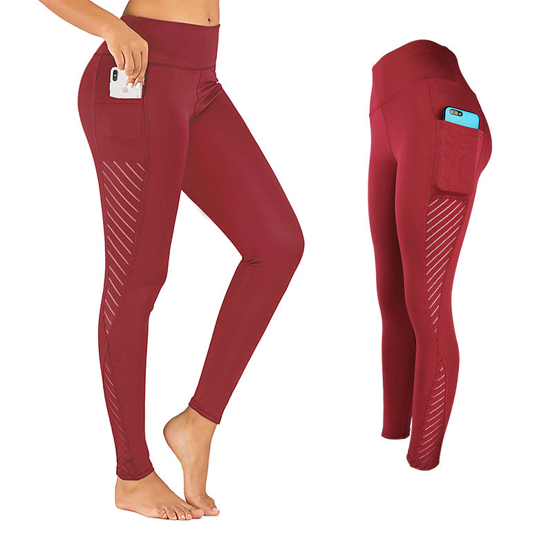 Four-sided Elastic Hip Pants Running Sports Fitness Clothes Women&